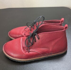 Softstar Hawthorne Chukka Ankle Boots Currant Red Leather Zero-drop Women 6.5-7